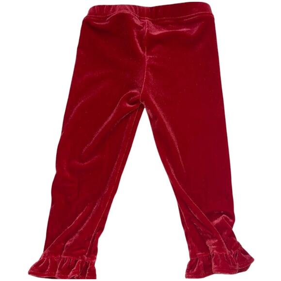 new janie and jack red velvety toddler leggings size 12-18 months - Picture 2 of 5
